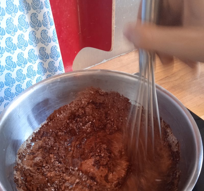 Mélange lait et chocolat