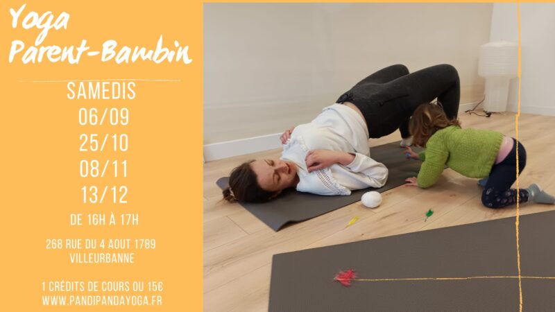 On découvre le yoga avec nos bambins chez Pandi Panda. première session ce samedi 6 septembre 2025.