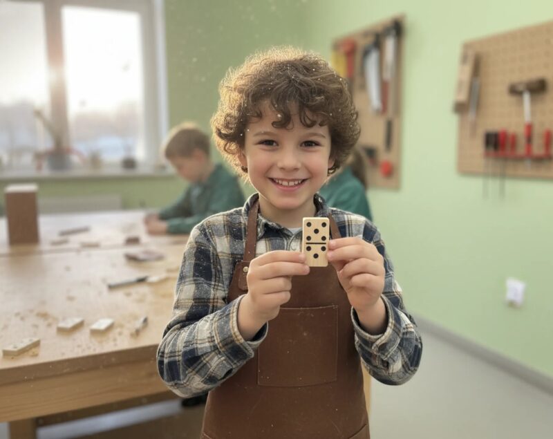 Atelier enfant à Lyon : Domino en bois